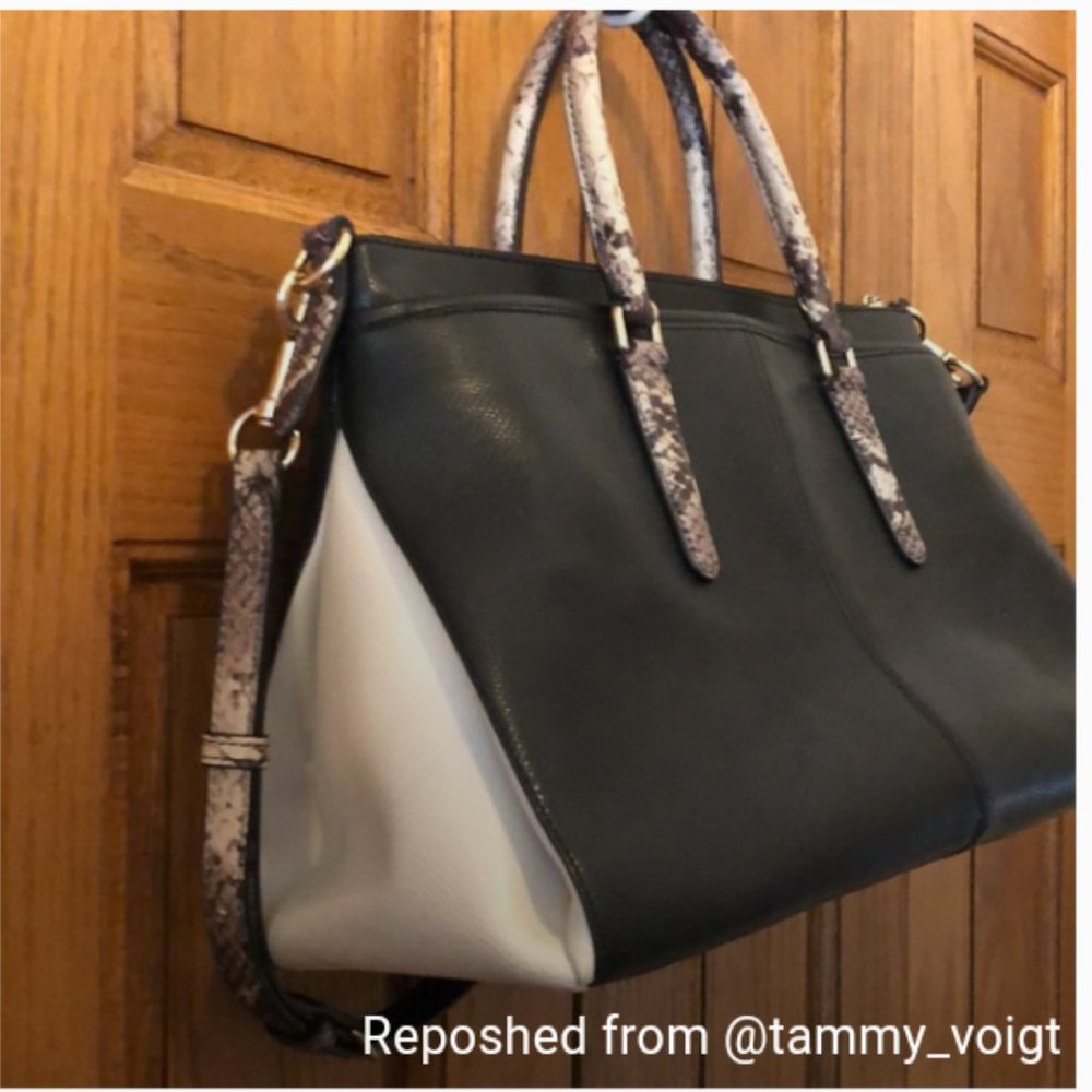 Coach Snake Skin Black / White Purse